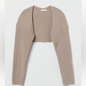 H&M White Rib Knit Bolero Cardigan